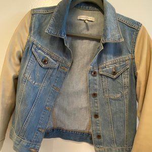 Sandro denim/leather jacket